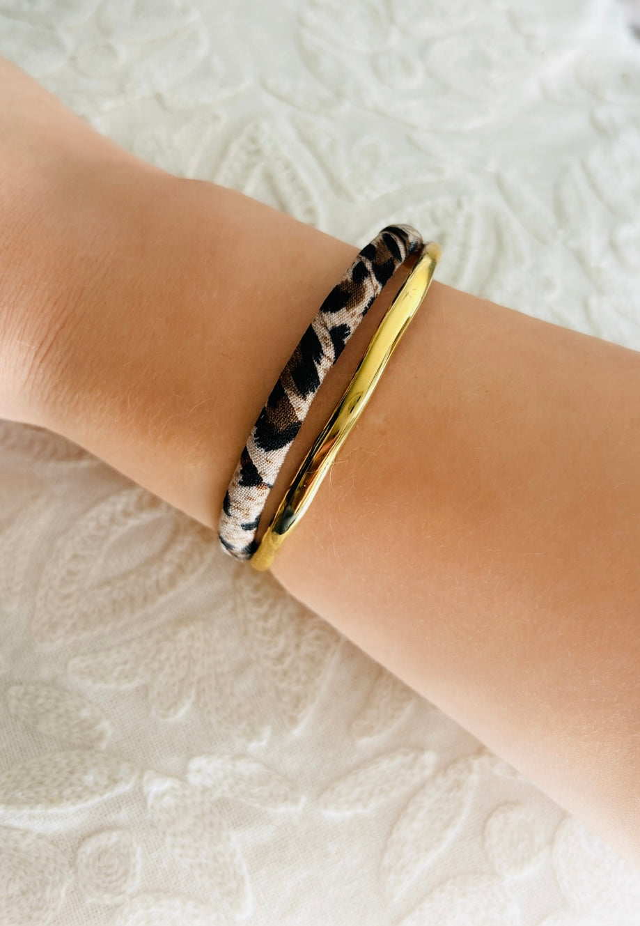 Bracelet jonc léopard