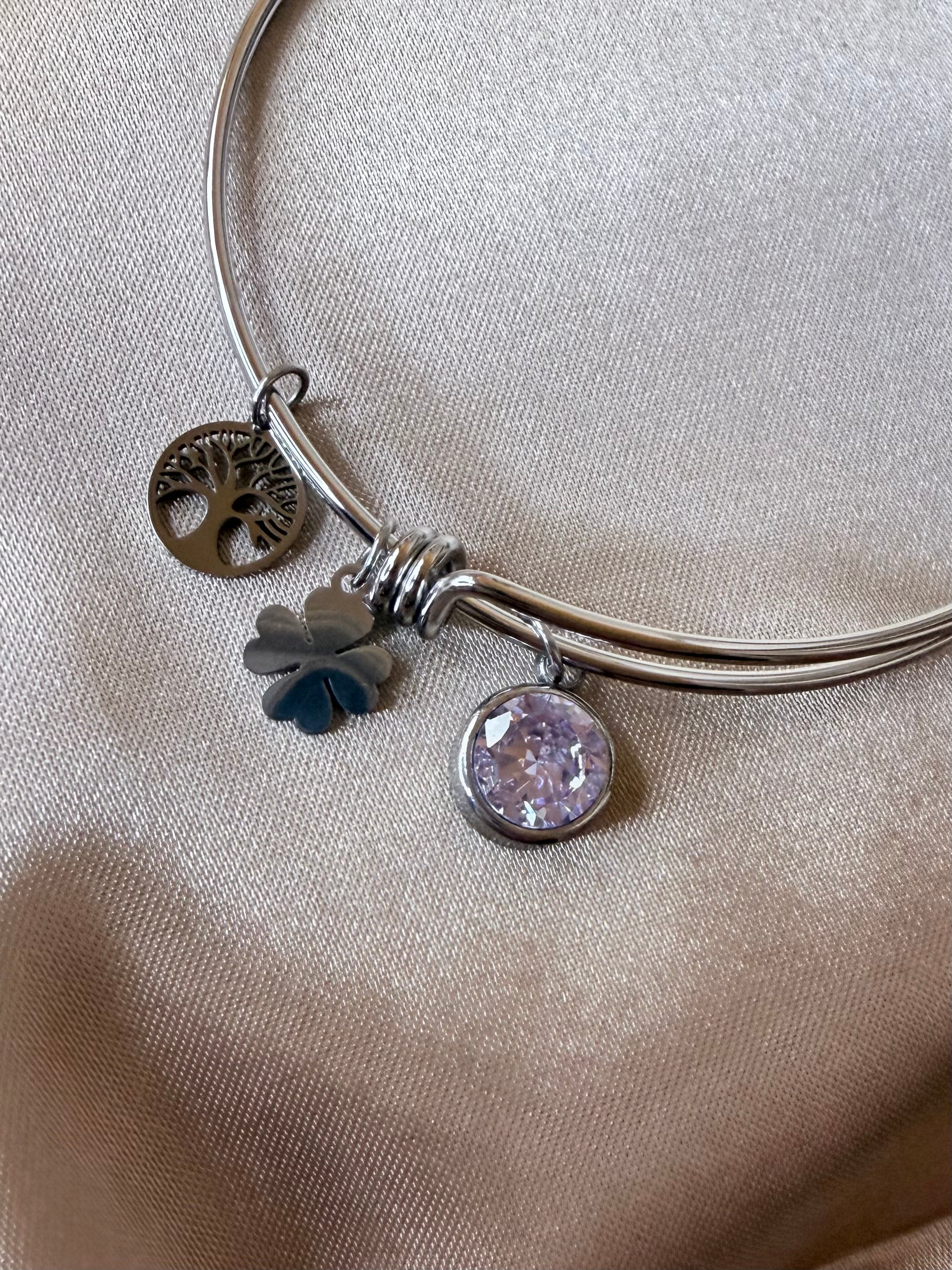 Bracelet argenté en acier inoxydable Charms symboliques