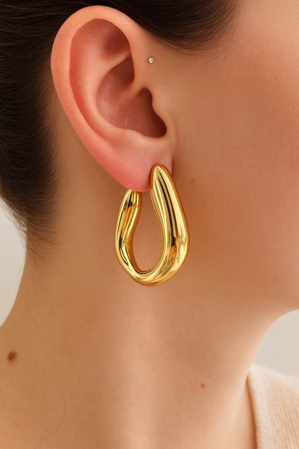 Boucles d’oreilles forme goutte irrégulière