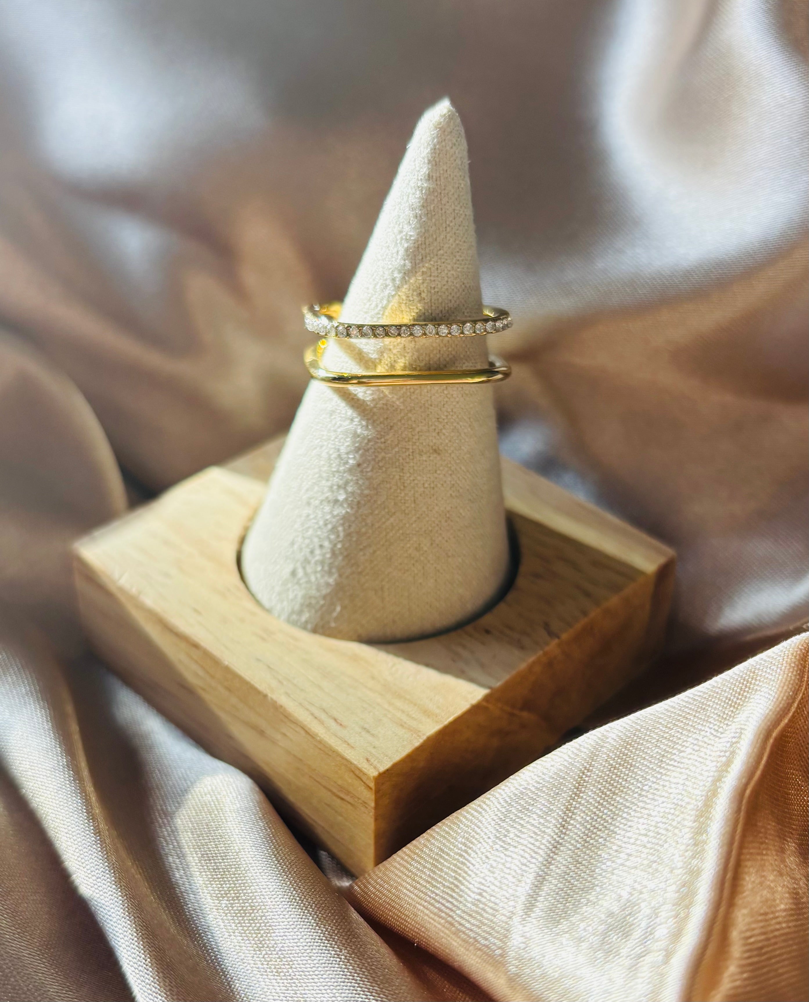 Bague Carrée Dorée en Acier Inoxydable