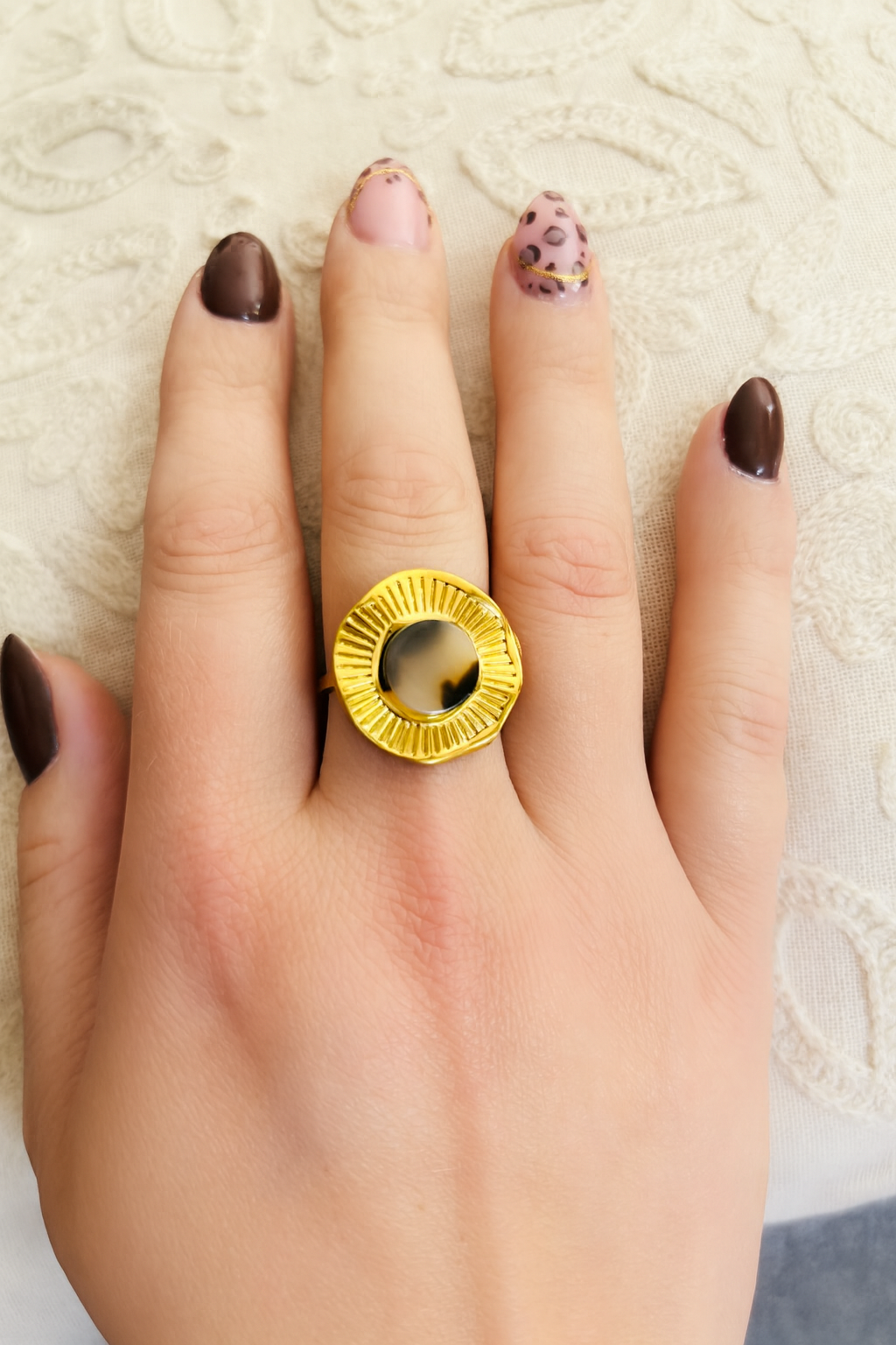 Bague cercle léopard