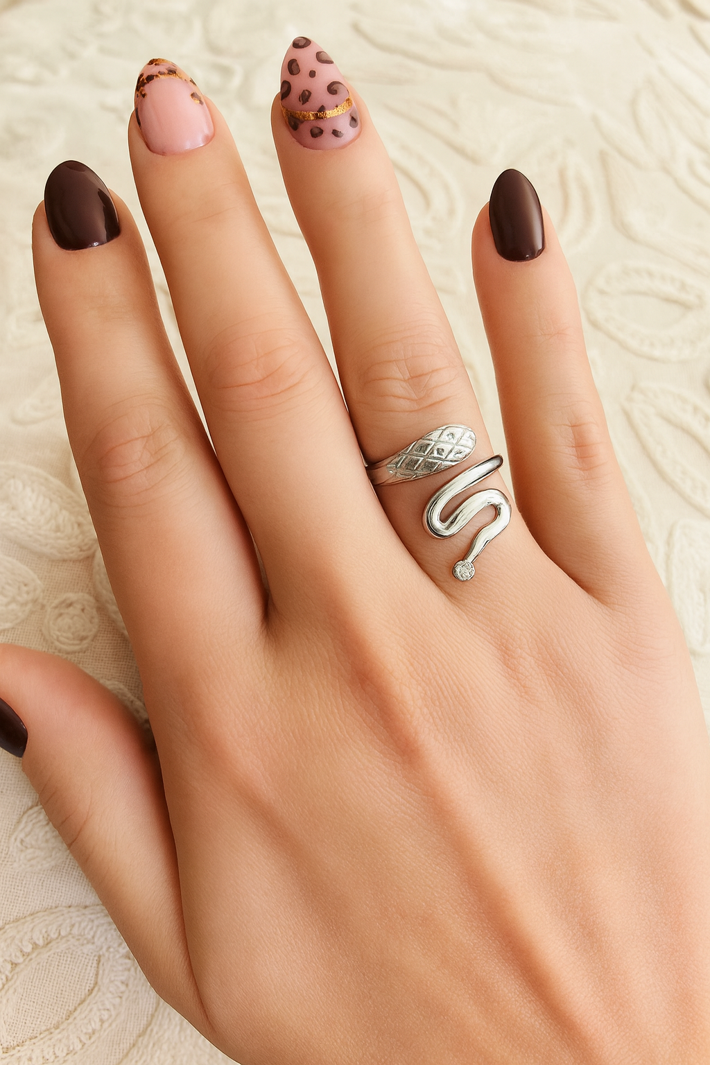 Bague serpent ajustable