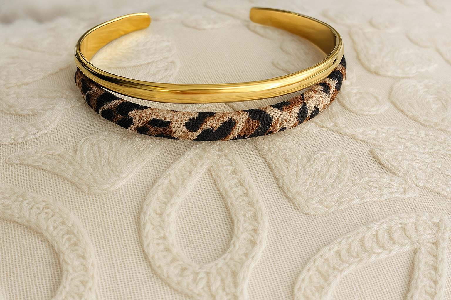 Bracelet jonc léopard