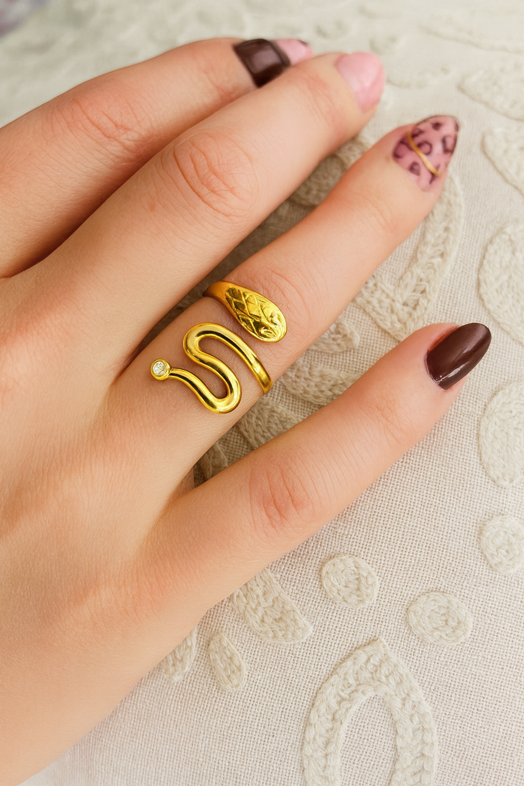 Bague serpent ajustable