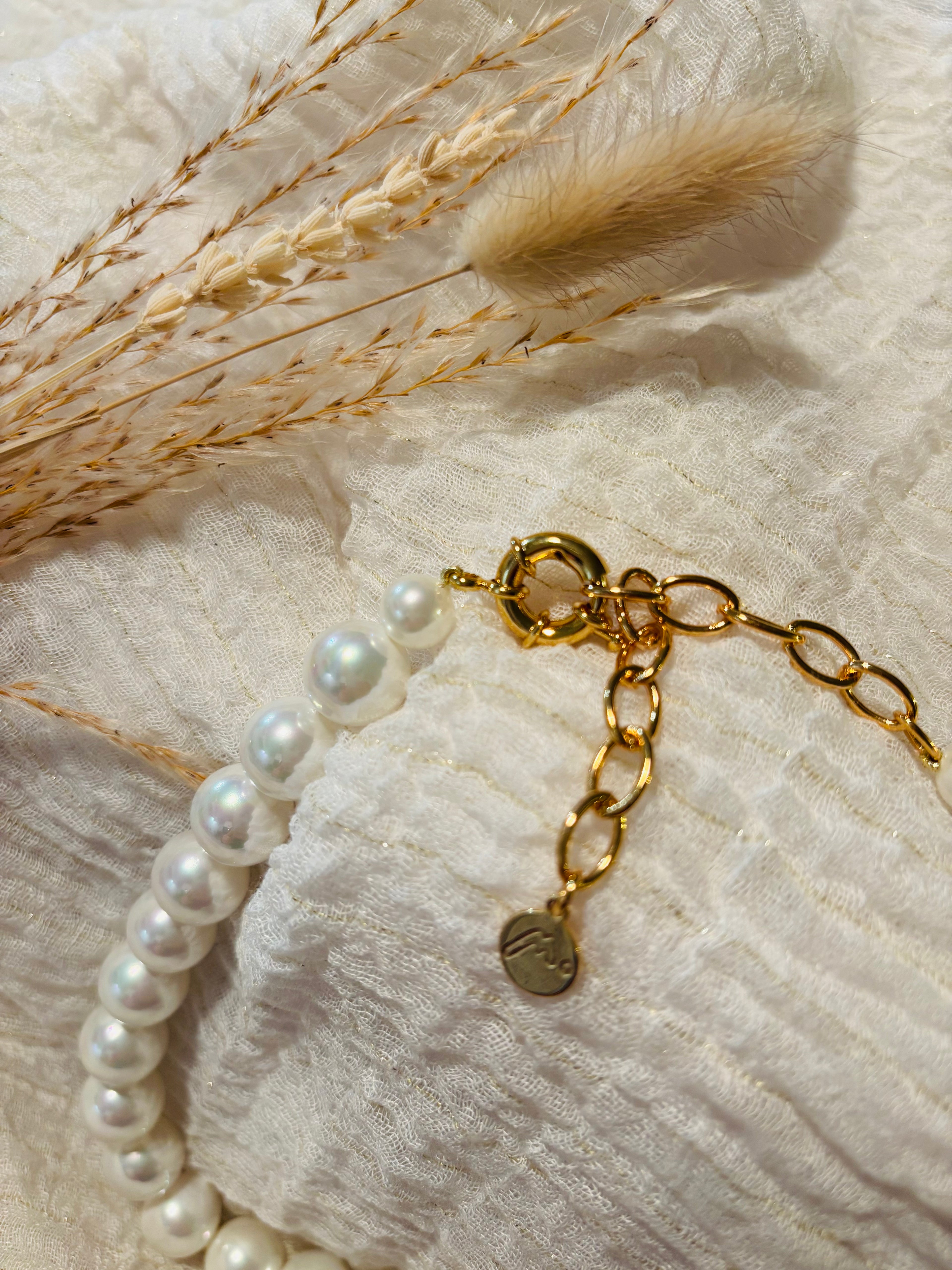Collier Perles en cristal et nacre de Majorque