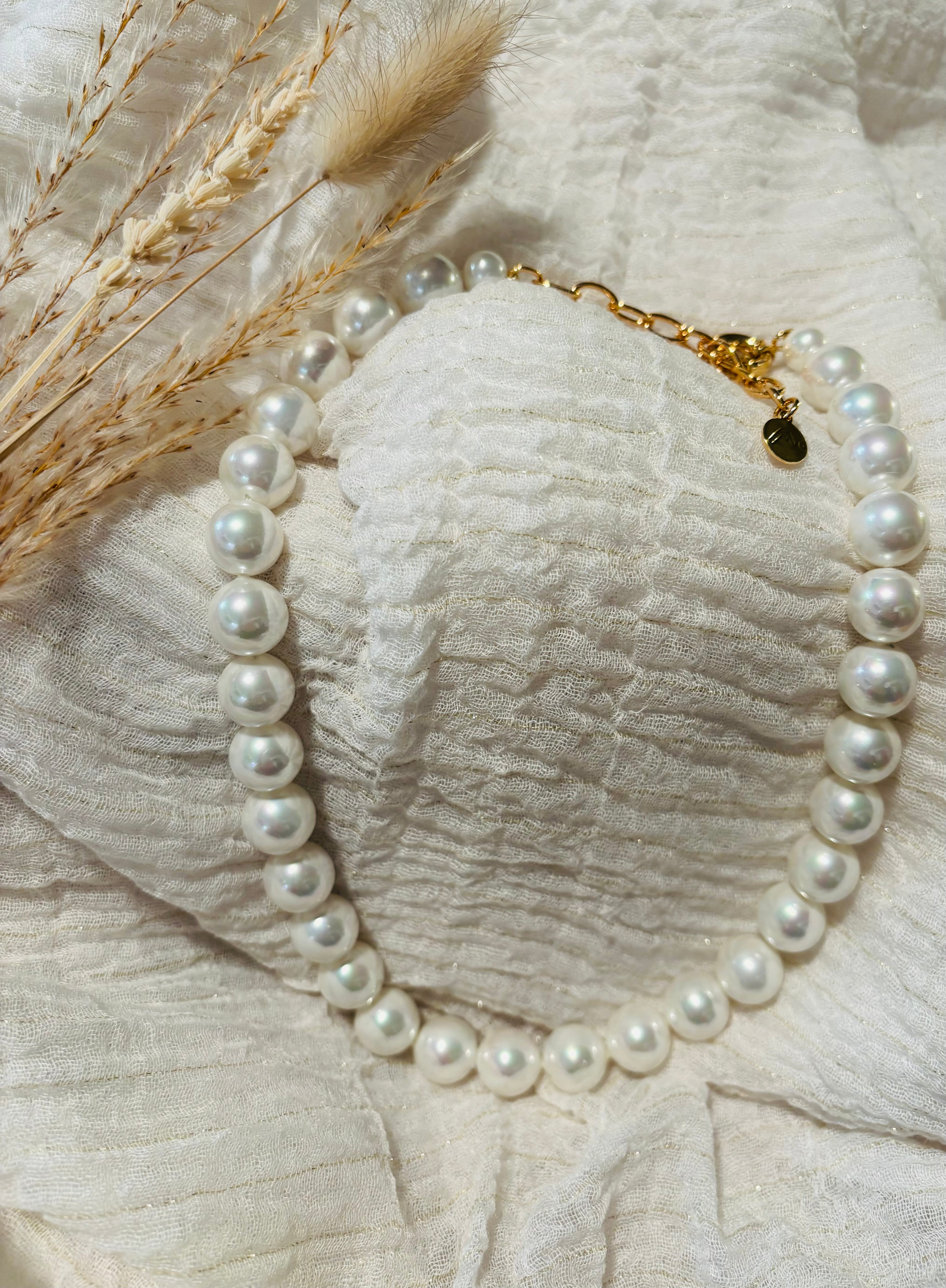 Collier Perles en cristal et nacre de Majorque