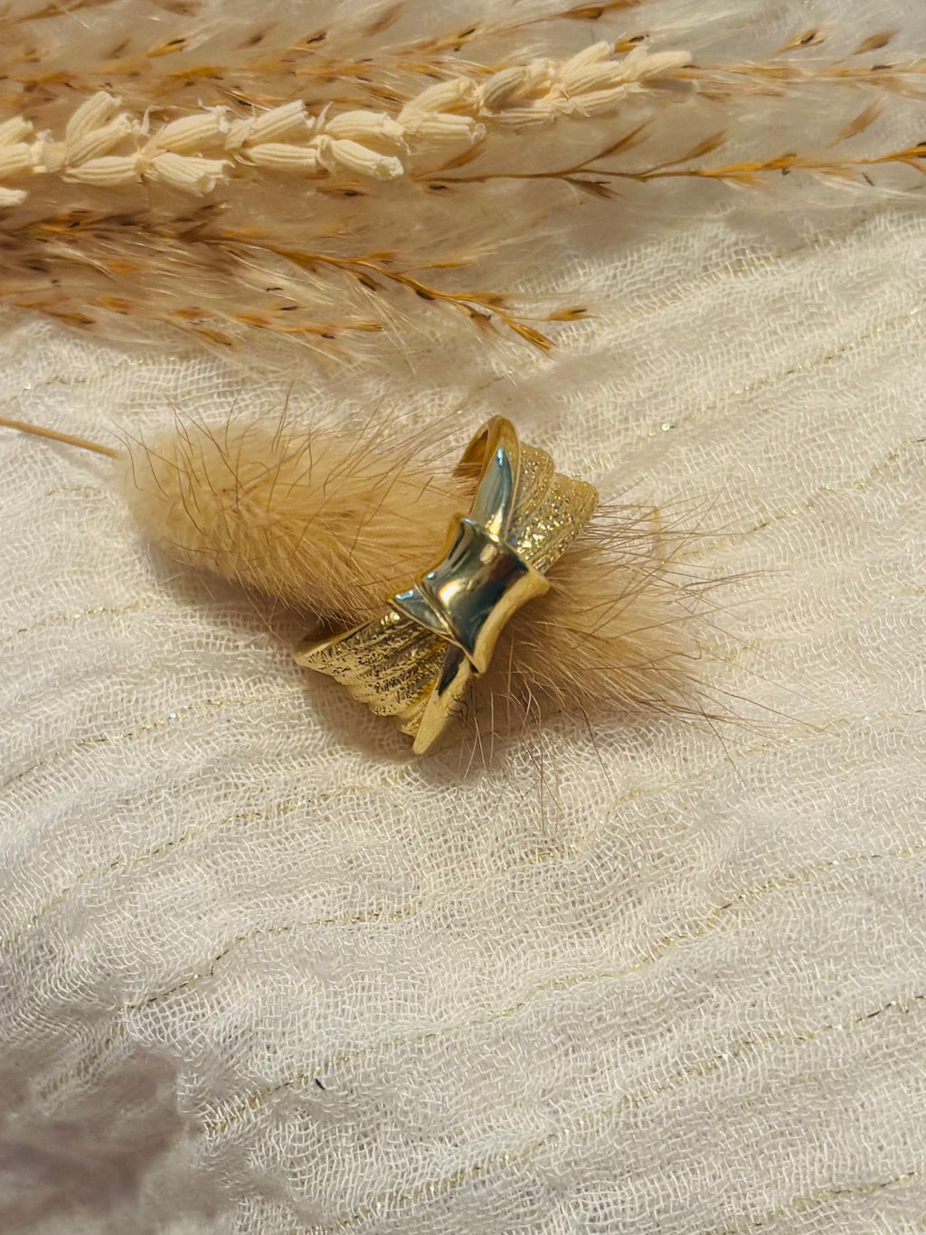 Bague pailletée en Argent doré