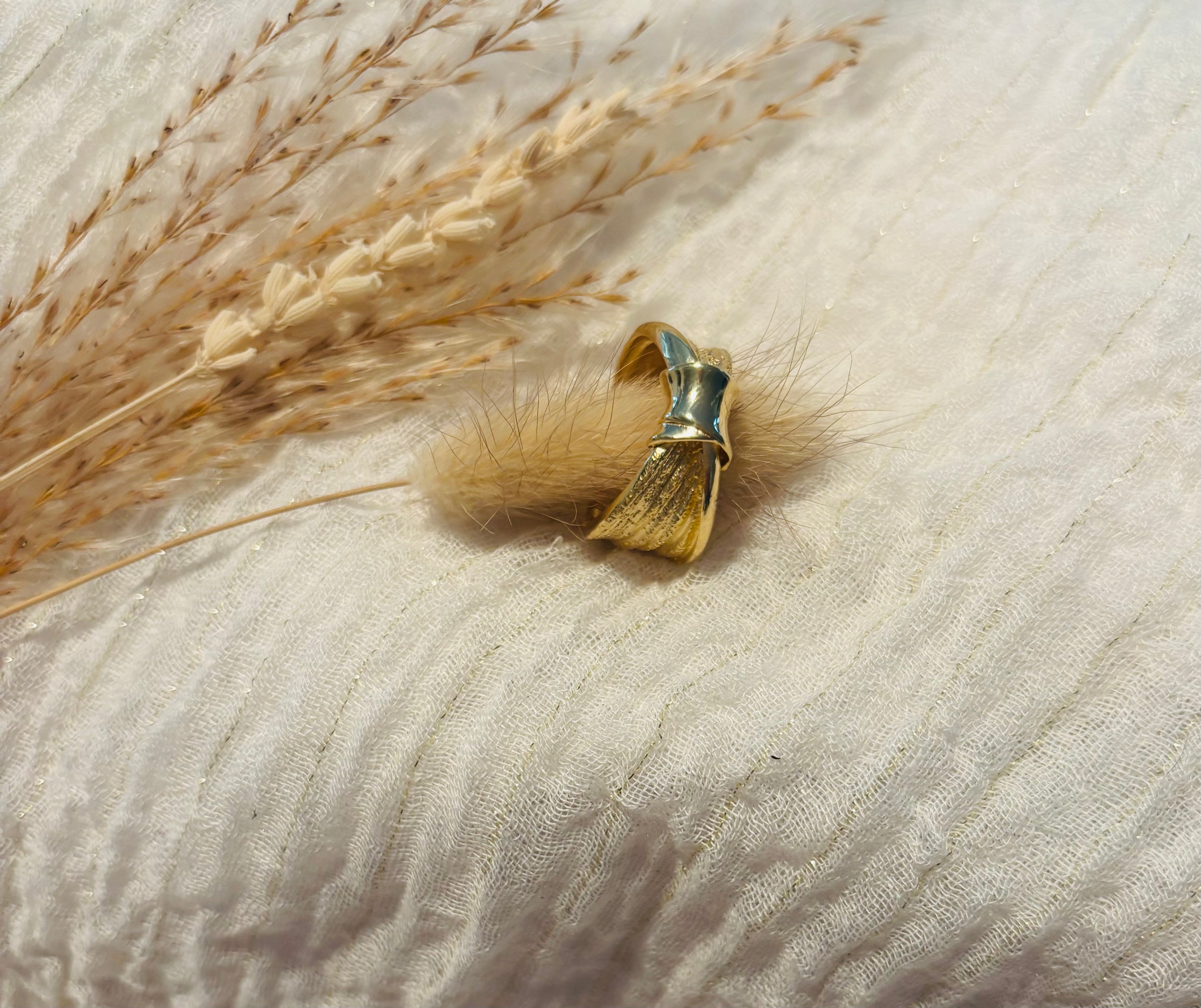 Bague pailletée en Argent doré