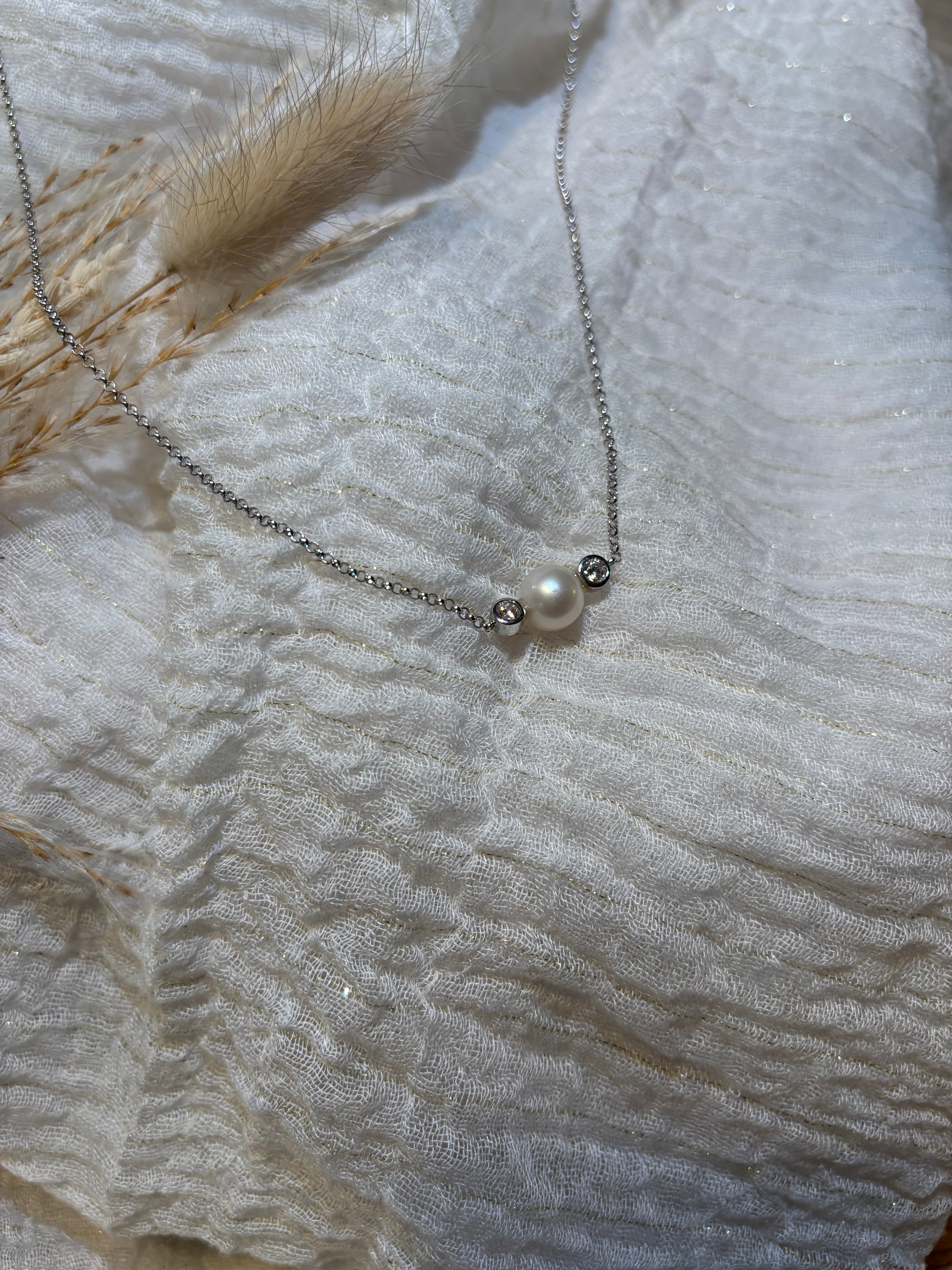 Collier argent et perle de culture d’eau douce