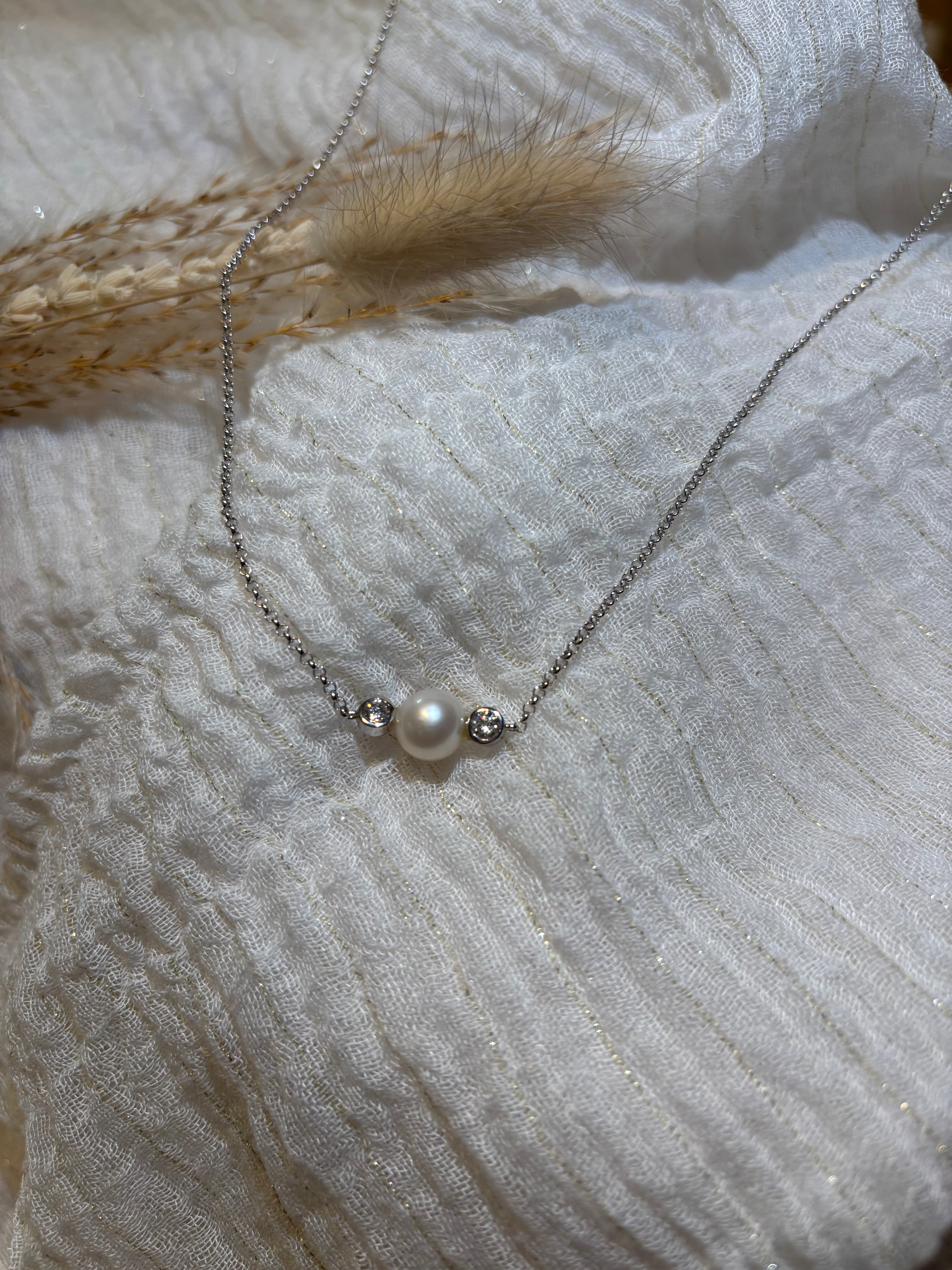 Collier argent et perle de culture d’eau douce